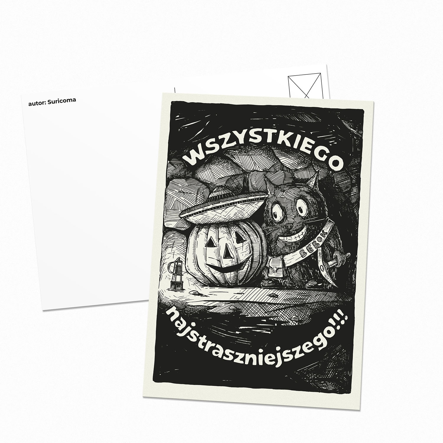 Pocztówka Halloween Bebok
